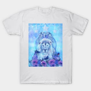 Fiercely beautiful white lion art by Renee Lavoie T-Shirt